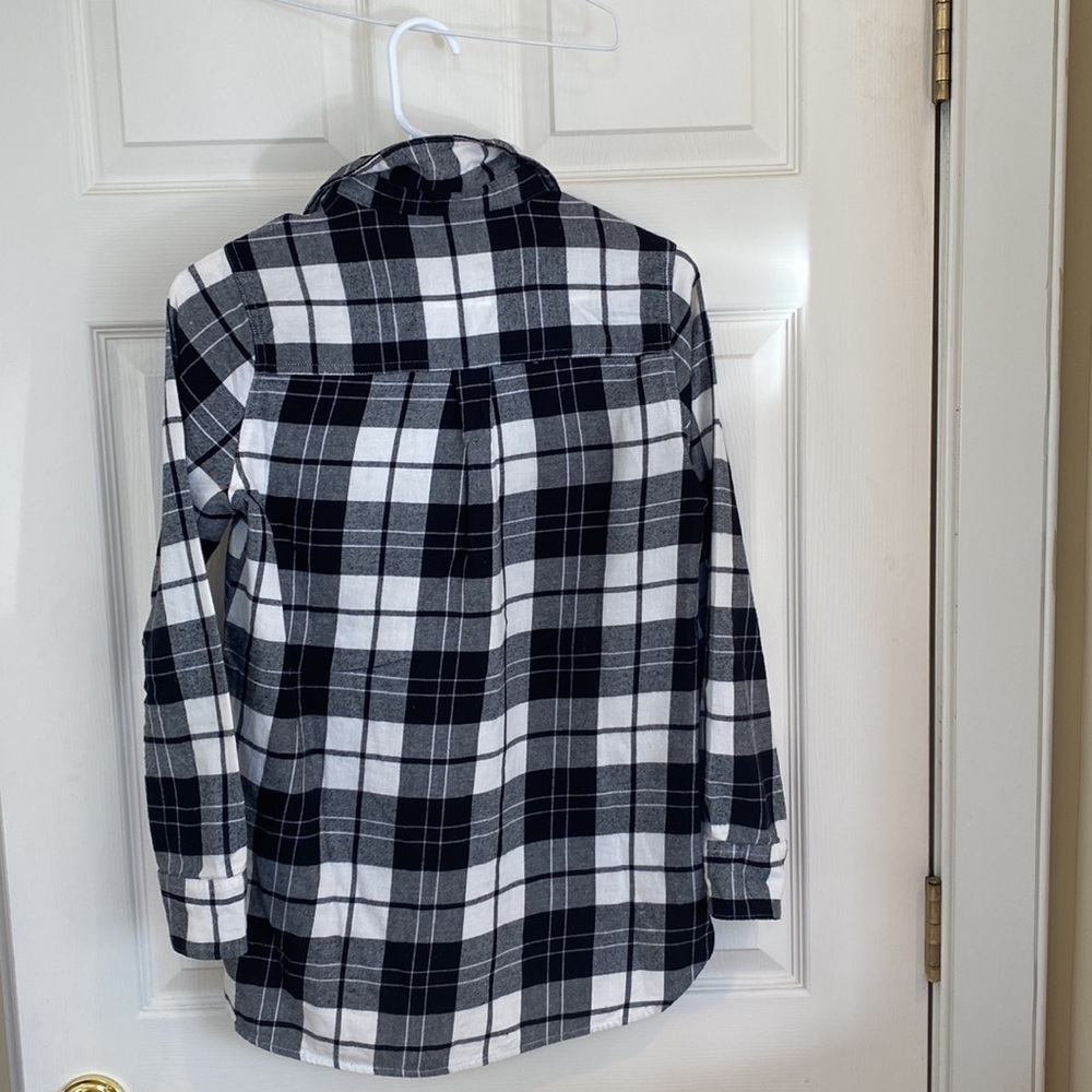 Women’s Flannel Tunic Shirt in Black White XS - Picture 2 of 5